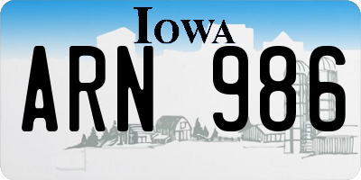 IA license plate ARN986