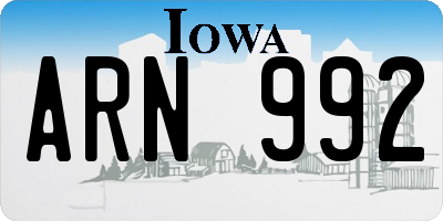 IA license plate ARN992