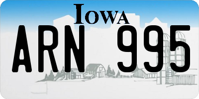 IA license plate ARN995