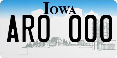 IA license plate ARO000