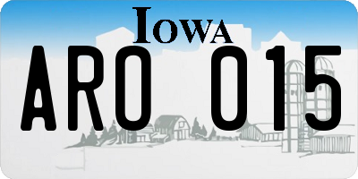 IA license plate ARO015