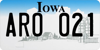 IA license plate ARO021