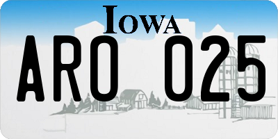 IA license plate ARO025