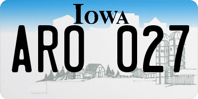 IA license plate ARO027