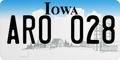 IA license plate ARO028
