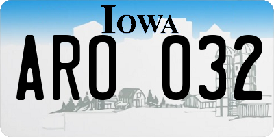 IA license plate ARO032