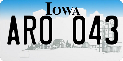 IA license plate ARO043