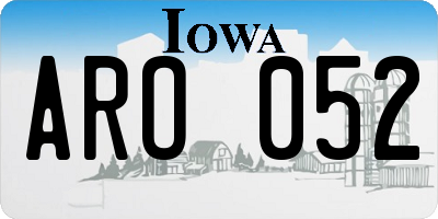 IA license plate ARO052