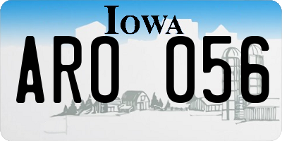 IA license plate ARO056