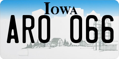 IA license plate ARO066