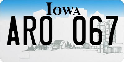 IA license plate ARO067