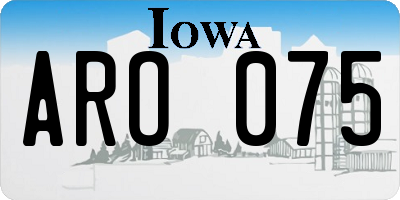 IA license plate ARO075