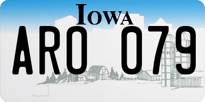 IA license plate ARO079