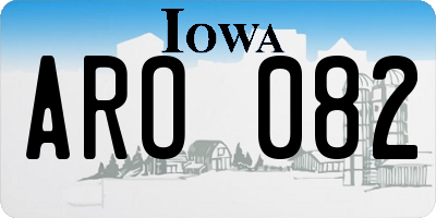 IA license plate ARO082
