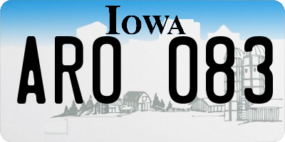 IA license plate ARO083