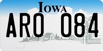 IA license plate ARO084