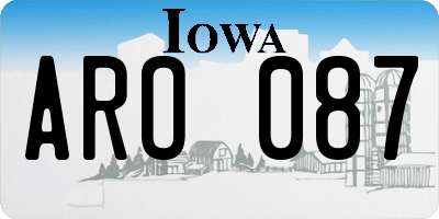 IA license plate ARO087