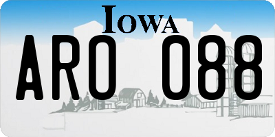 IA license plate ARO088
