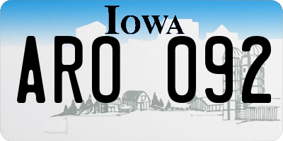 IA license plate ARO092