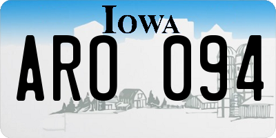 IA license plate ARO094