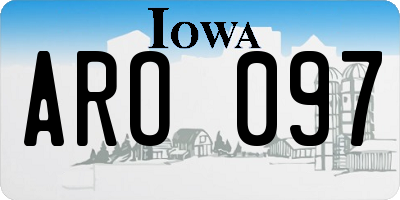 IA license plate ARO097