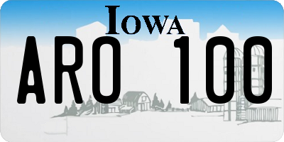 IA license plate ARO100