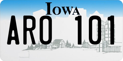 IA license plate ARO101