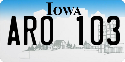 IA license plate ARO103