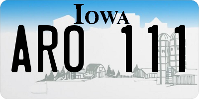 IA license plate ARO111