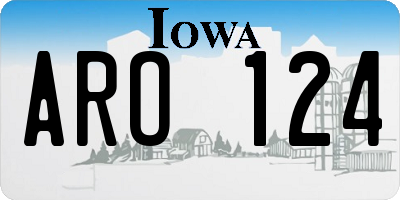 IA license plate ARO124