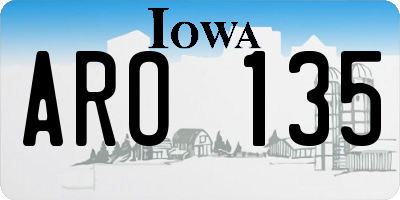 IA license plate ARO135