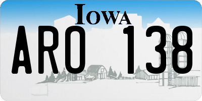 IA license plate ARO138