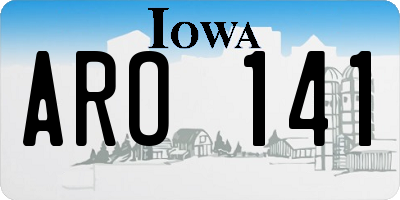 IA license plate ARO141