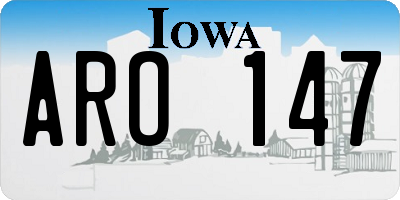 IA license plate ARO147