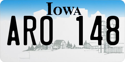 IA license plate ARO148
