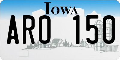 IA license plate ARO150