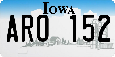 IA license plate ARO152