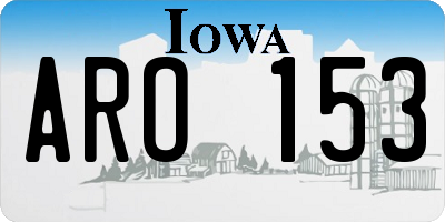 IA license plate ARO153