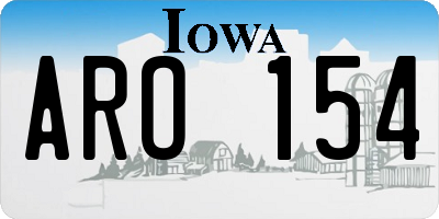IA license plate ARO154