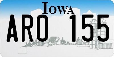 IA license plate ARO155