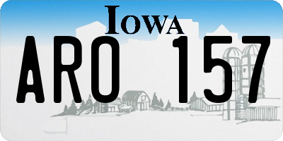 IA license plate ARO157