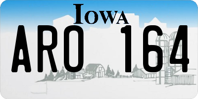IA license plate ARO164