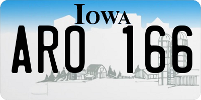 IA license plate ARO166