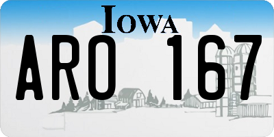 IA license plate ARO167