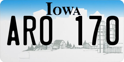 IA license plate ARO170