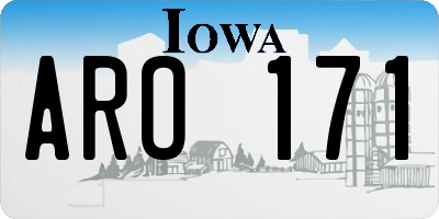 IA license plate ARO171