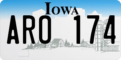 IA license plate ARO174