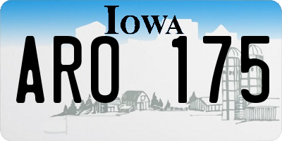 IA license plate ARO175