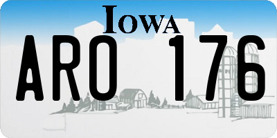 IA license plate ARO176