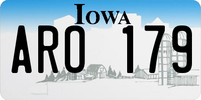 IA license plate ARO179